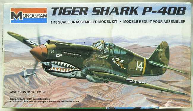 Monogram 1/48 Tiger Shark P-40B - USAF/ RAF / AVG Flying Tigers, 5209 plastic model kit